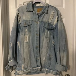 Distressed blue Jean jacket